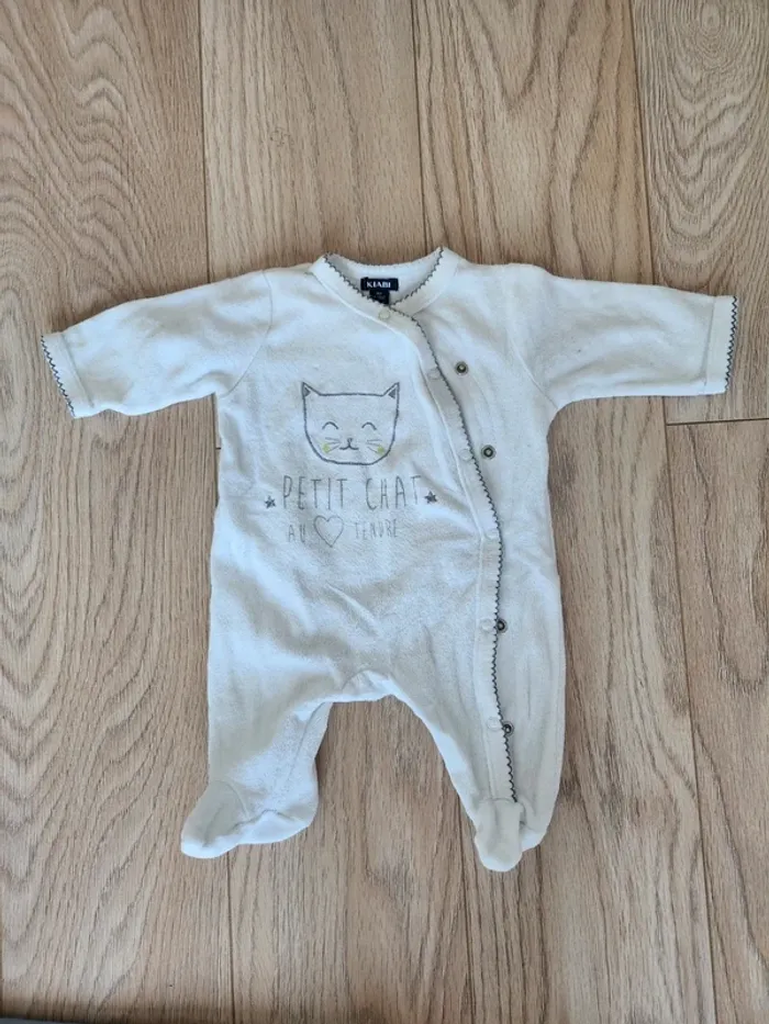 Pyjama en velours 1 mois