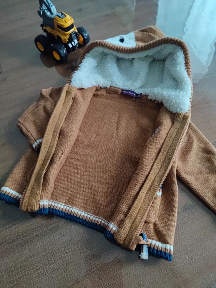 Gilet zippé laine marron - photo numéro 4