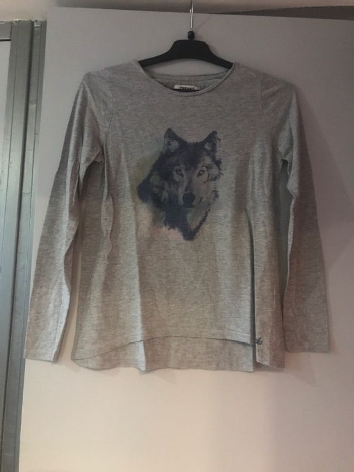 T-shirt fille motif loup