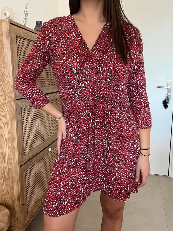 Robe rouge/rose léopard Opullence - photo numéro 4