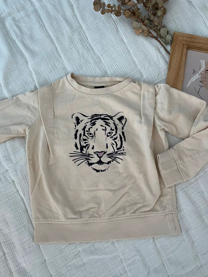 Sweat beige imprimée tigre - Fashion nova Kids