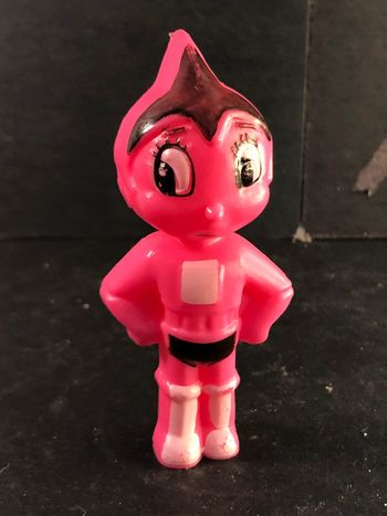 Figurine vintage bootleg Astro boy robot rose