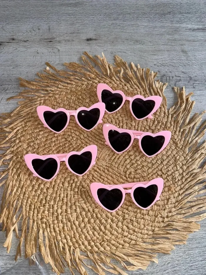 Lot 5 paires de lunettes cœur mariage evjf Photobooth
