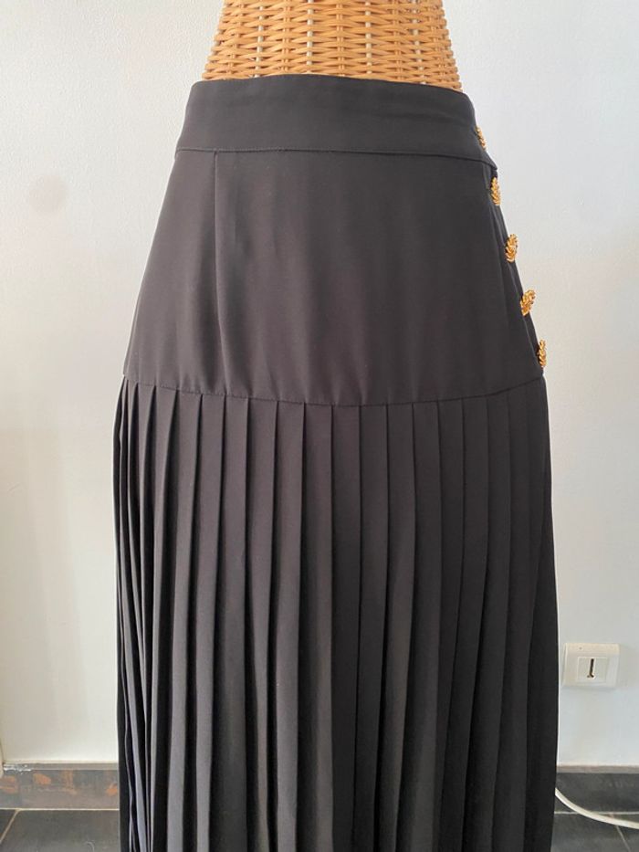 Jupe vintage Partypris Paris noire plissée taille 40/42 fabrication française - photo numéro 3