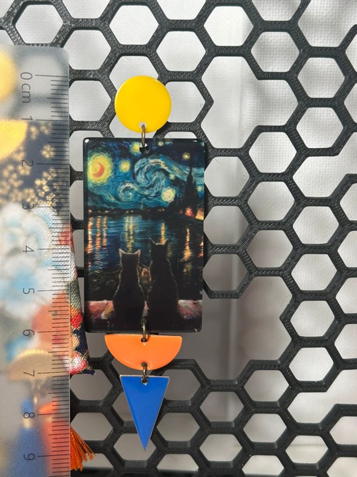 Boucles d’oreilles - Van Gogh et fleurs d’or - photo numéro 8