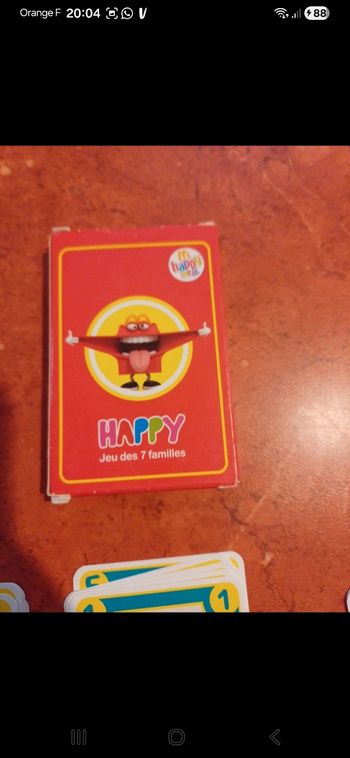 Jeu des 7 familles happy meal 
