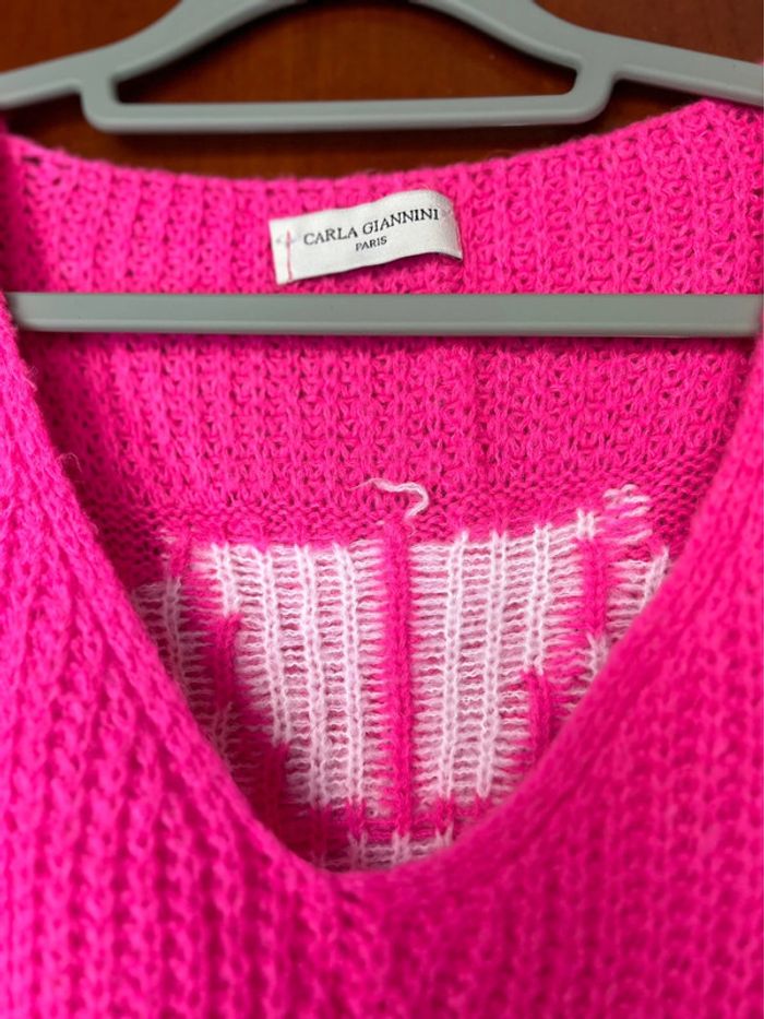 Pull rose col v Carla Giannini taille unique - photo numéro 2