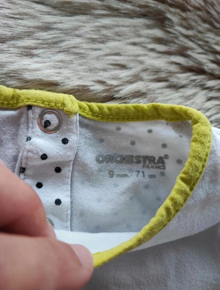 T-shirt blanc lapin orchestra 9 mois - photo numéro 3