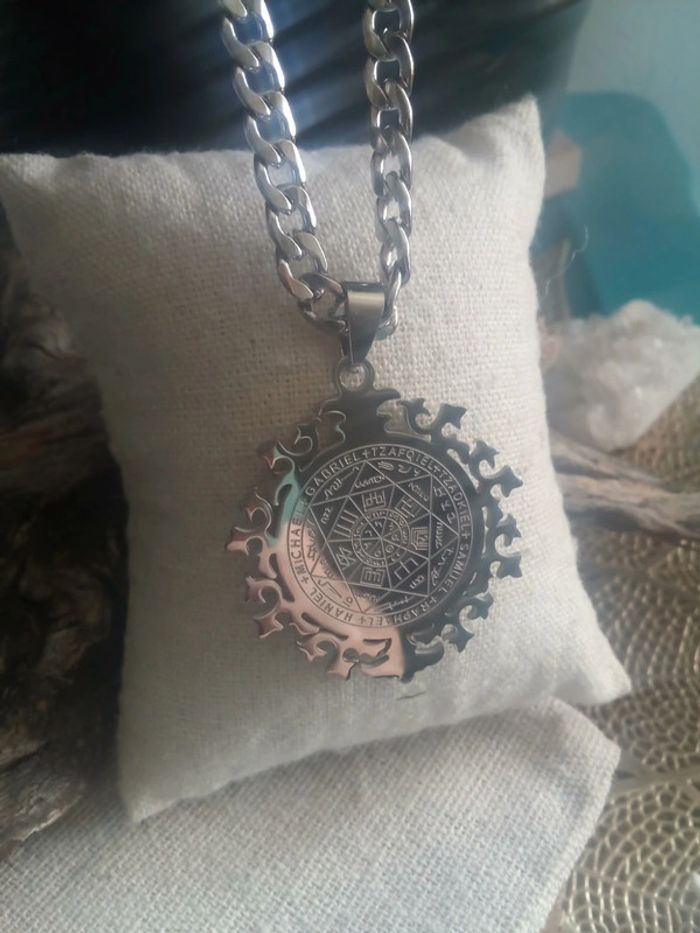 Collier protection des archanges tout en acier inoxydable