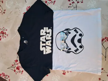 Beau tee-shirt Star Wars stormtrooper bleu, blanc, sequins, unisexe, mixte - T 10 ans - Orchestra 🏷