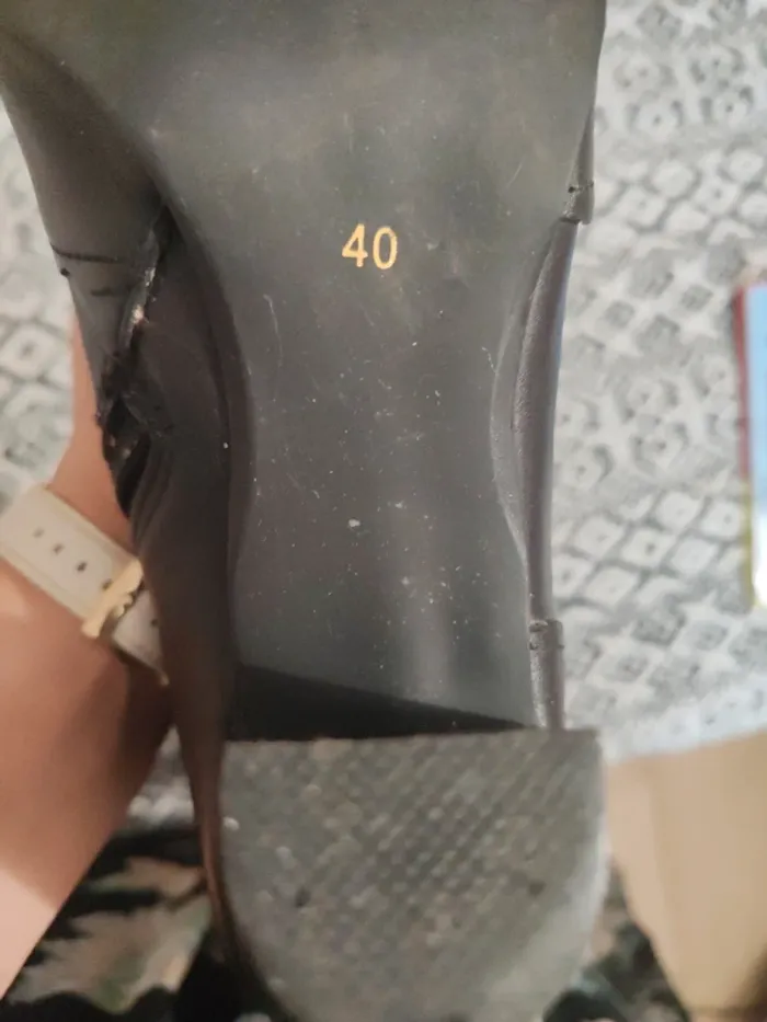 Bottes italiennes 40 magnifiques marron foncé en cuir haute qualité dentelle ttbe - photo numéro 16
