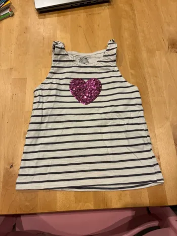 Débardeur kiabi 5 ans rayé bleu et blanc