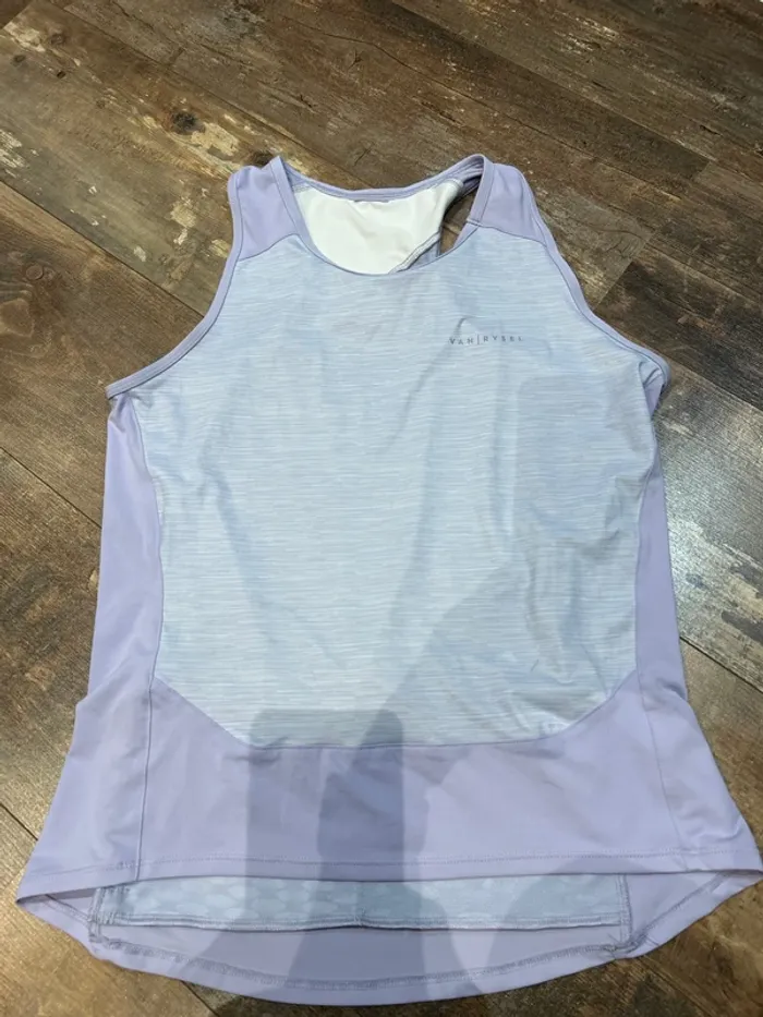 Maillot débardeur vélo mauve/gris