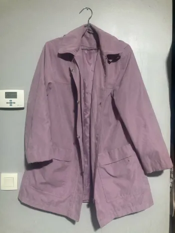 Manteau lilas Anne Weyburn – Taille 42/44 – Demi-saison avec capuche amovible