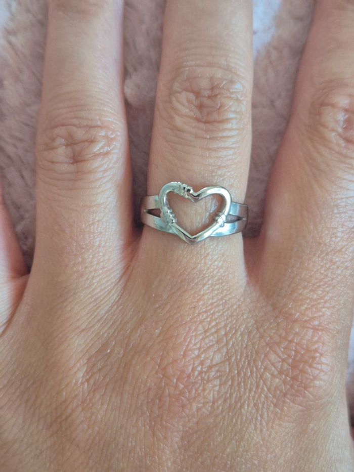 Jolie bague cœur en acier - photo numéro 3