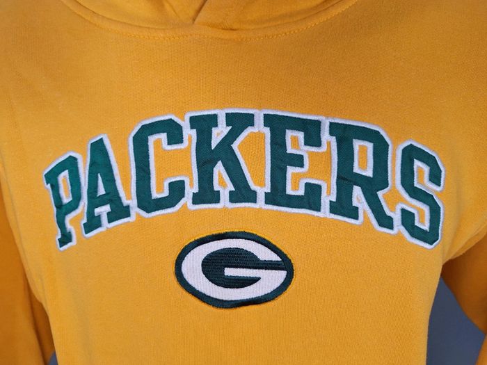 sweat a capuche / Hoodie nfl - taille 14- 16 ans - enfant - jaune brodé / packers (387) - photo numéro 4