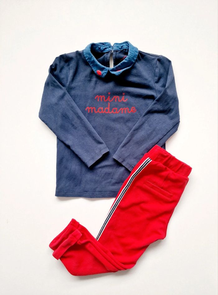 JBC - Ensemble tee-shirt manches longues, col claudine + pantalon (2 ans)