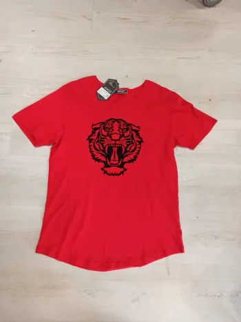 Tee shirt rouge tête de tigre homme xxl