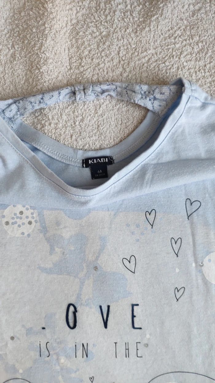 T-shirt manche courte bleu Kiabi 6 ans - photo numéro 2