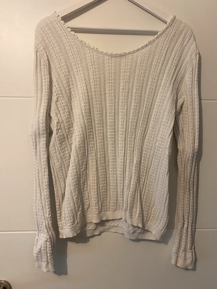 Pull blanc ajouré - photo numéro 5