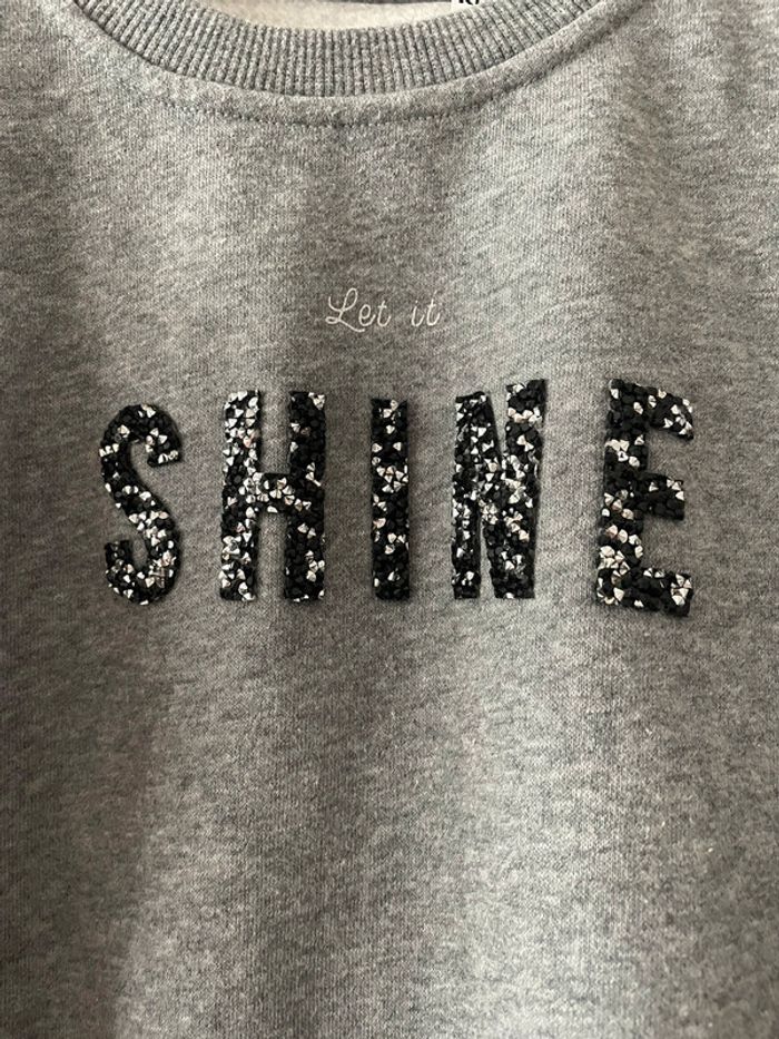 Sweat pull gris paillette 5 ans kiabi - photo numéro 2