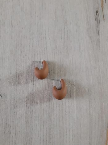 Boucles d'oreilles gouttes d'eau marron