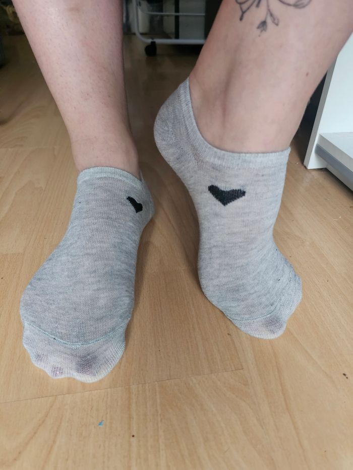 Chaussettes grises coeur
