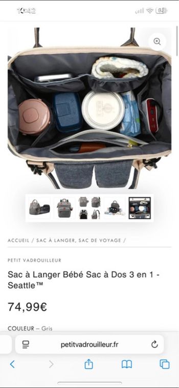 Sac à dos à langer