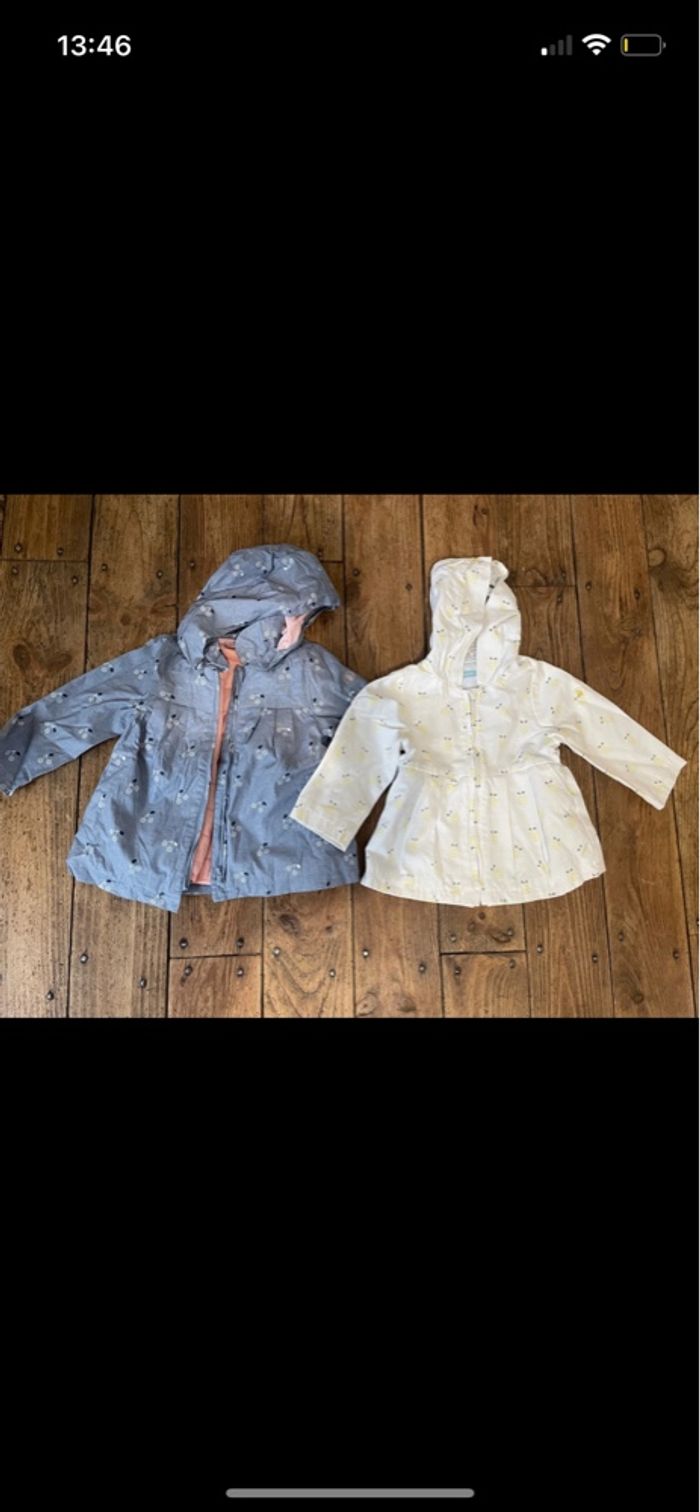 Lot 2 vestes fille 18 mois