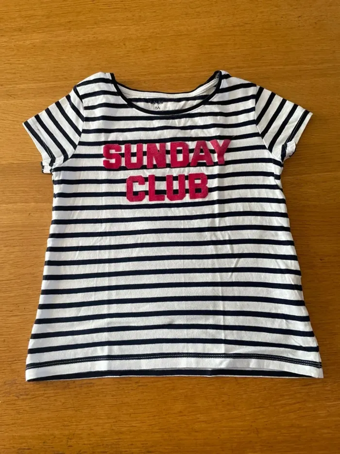 T-shirt marinière 8 ans fille