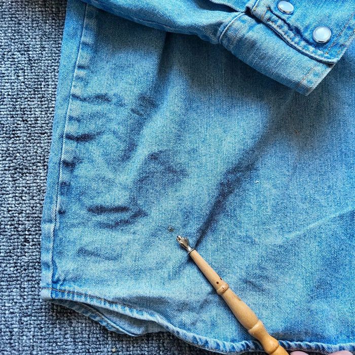 Chemise en Jean Homme Exit – Style Western – Délavage Bleu Clair – Taille L Vintage - photo numéro 8