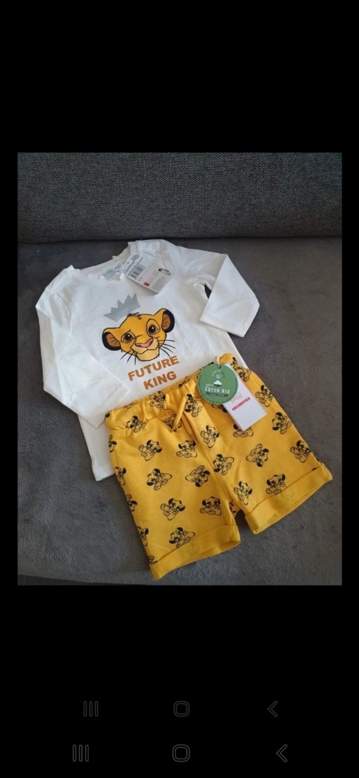 Ensemble Simba roi lion Disney neuf 12 mois