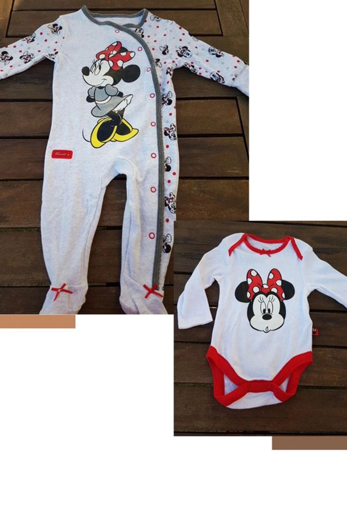 Lot Pyjama + Body ML Minnie 6-9m Neuf