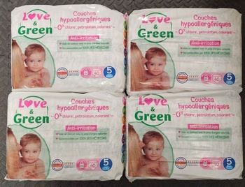 4 paquets de couches love and Green taille 5