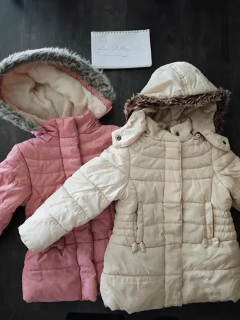 Lot de 2 doudounes hiver chaude jumelles