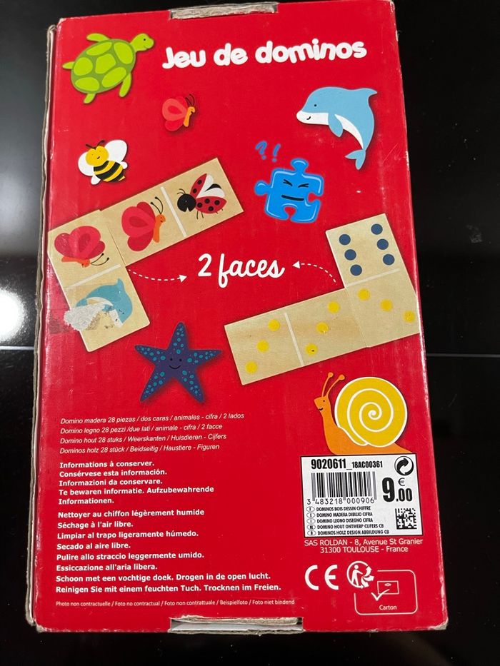 La malle aux jouets Domino en bois 18m+ - photo numéro 2