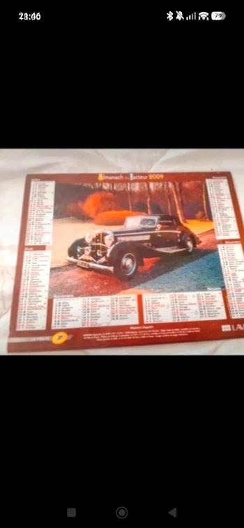 Ancien calendrier postale 