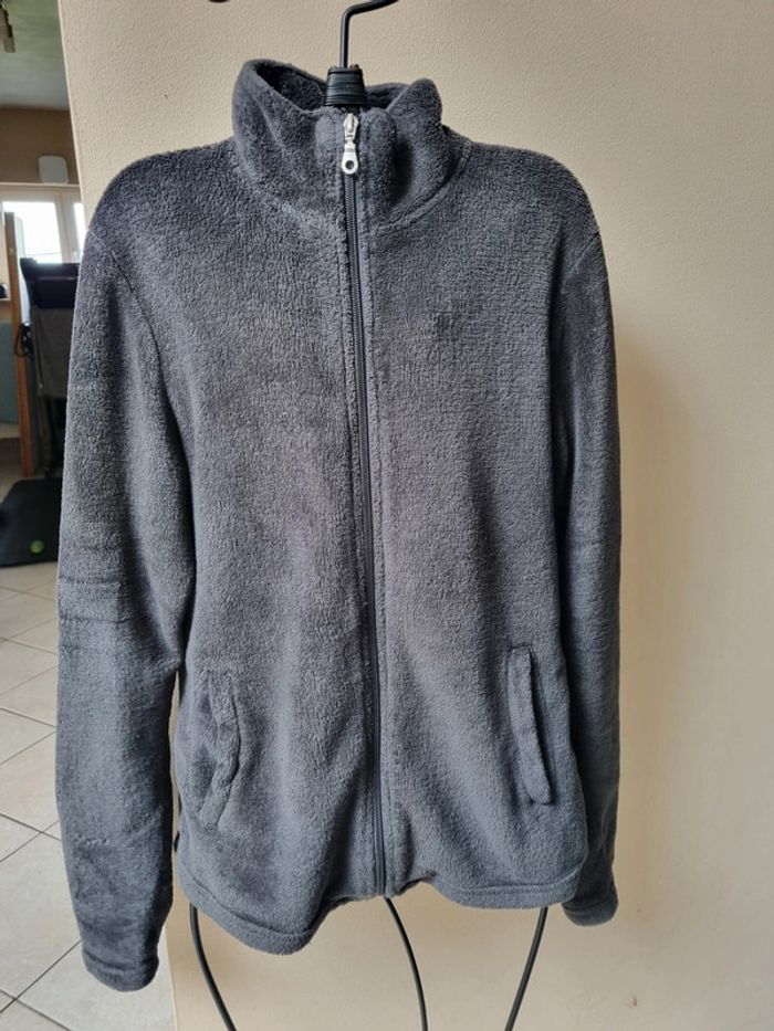 Veste polaire gris foncé/noir