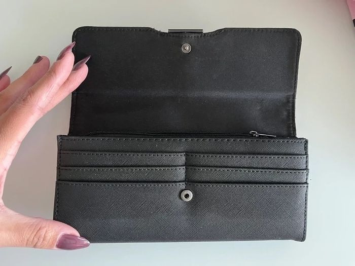 Portefeuille porte-monnaie serpent similicuir noir - photo numéro 4