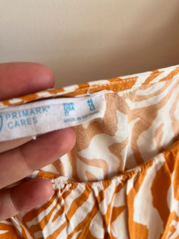 Robe longue zébrée orange femme épaules dénudées - photo numéro 4