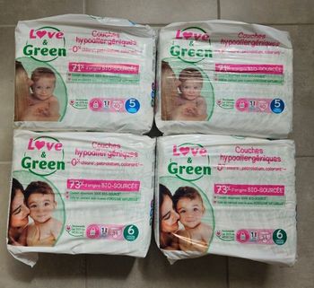 Lot de couches love and green taille 5 et 6