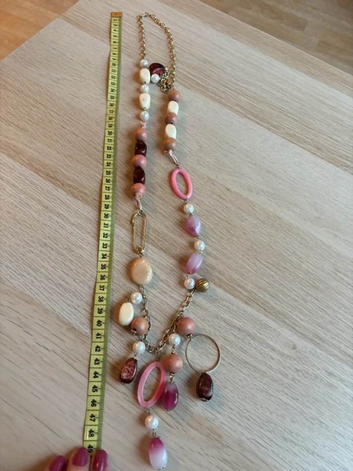 Collier doré et rose - photo numéro 6