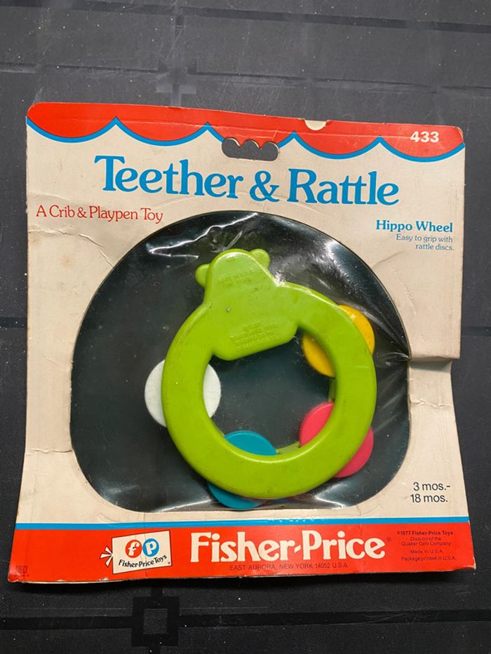 pas d envoie avec homerr fisher price 1977 teether & rattle hippo wheel - photo numéro 2