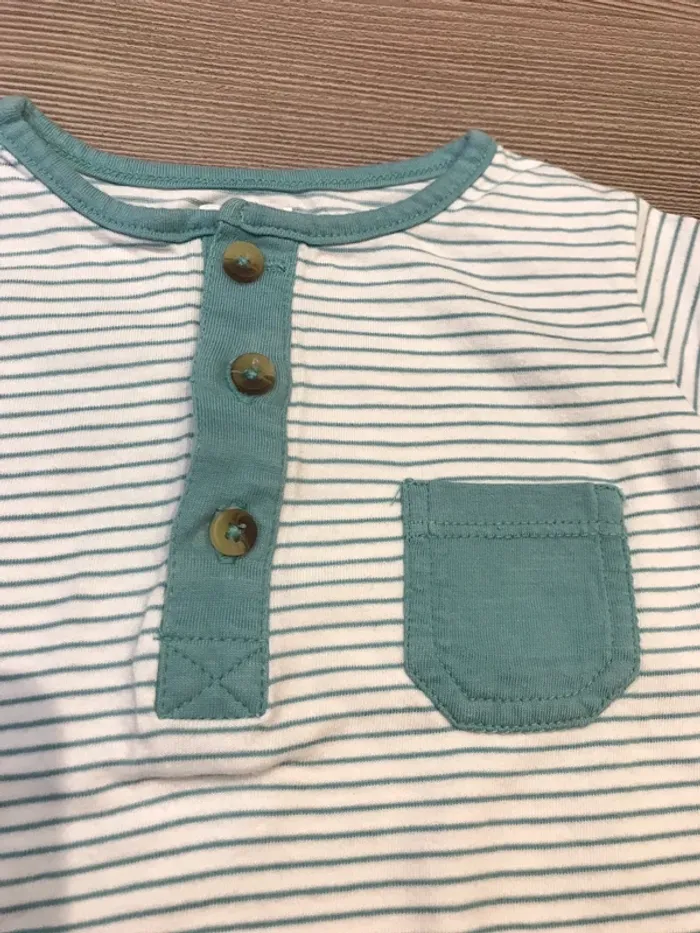 Teeshirt marinière + 1 bermuda 12 mois gémo - photo numéro 3