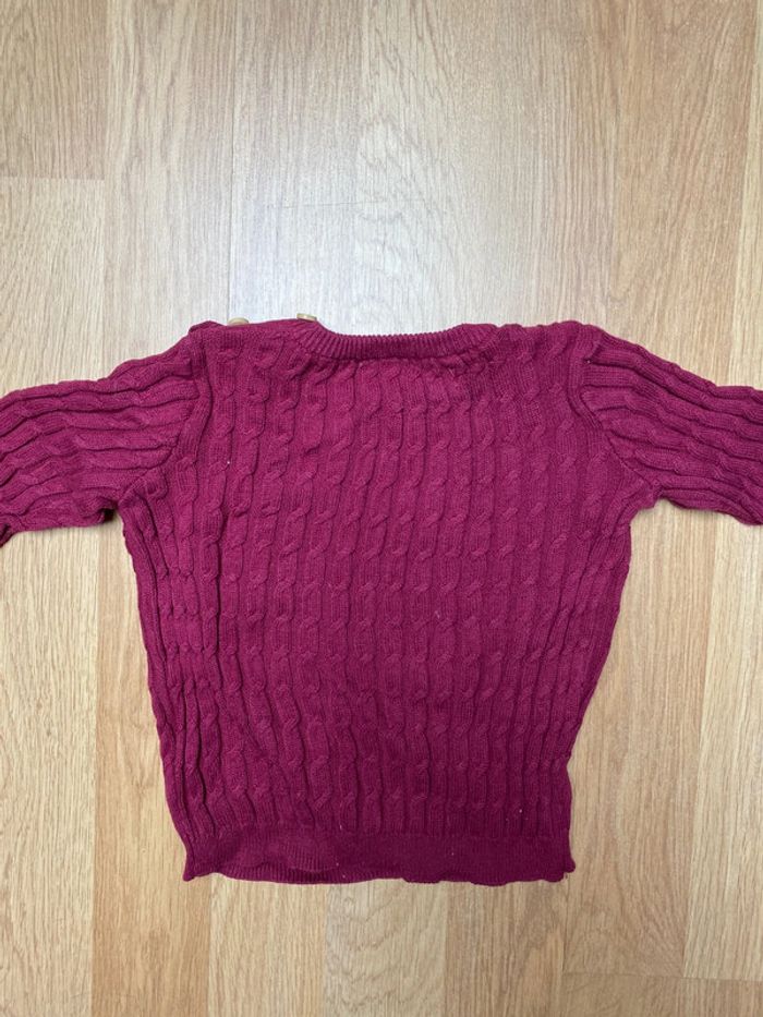 Pull torsadé bordeaux - photo numéro 3