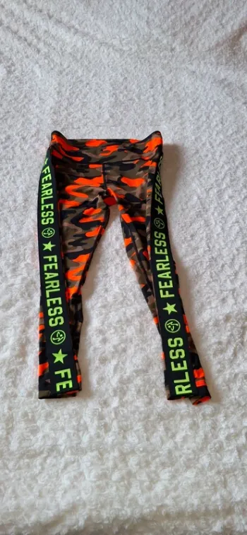Legging sport zumba imprimé camouflage fluo neuf