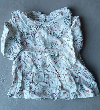 Robe  tunique col fleurie printemps bébé fille 3 mois Primark