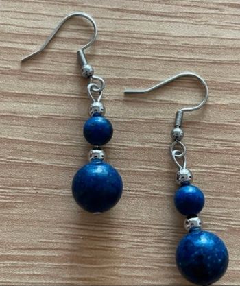 Boucle d'oreille pendante perle artificielle 