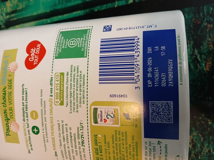 🍼 Lot de 6 boîtes de lait Blédilait 1er âge (BLEDINA ) - photo numéro 2