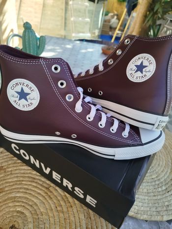 👟 Converse All Star – Cuir Bordeaux – Pointure 43 – Neuves 👟
